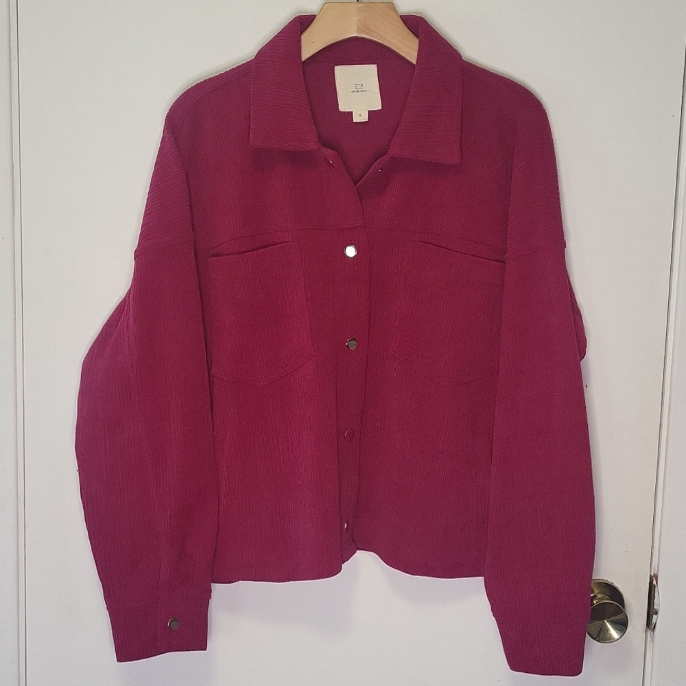 Courduroy Cropped Jacket - Berry Pink